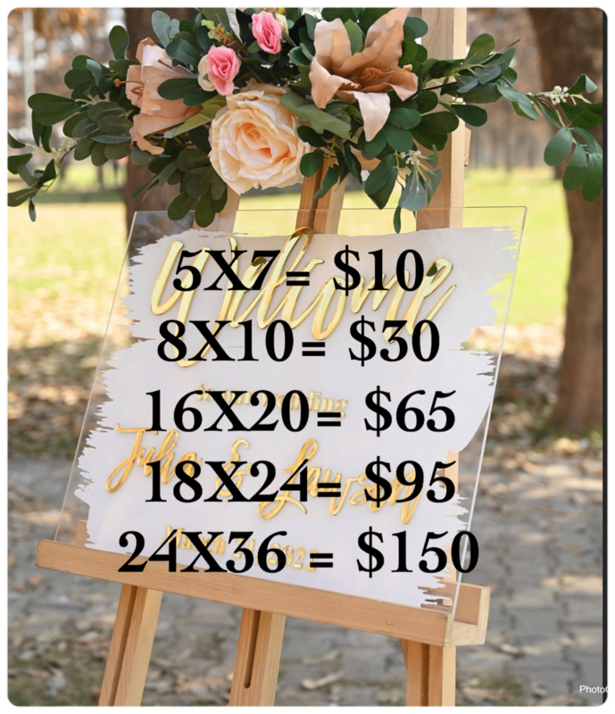Custom Acrylic Wedding Signs