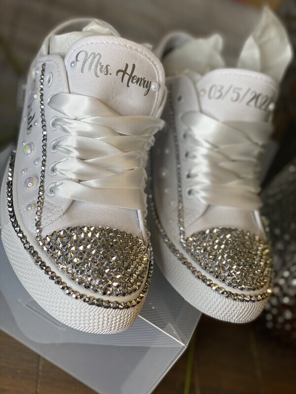 Custom Bling Canvas Sneakers $85+