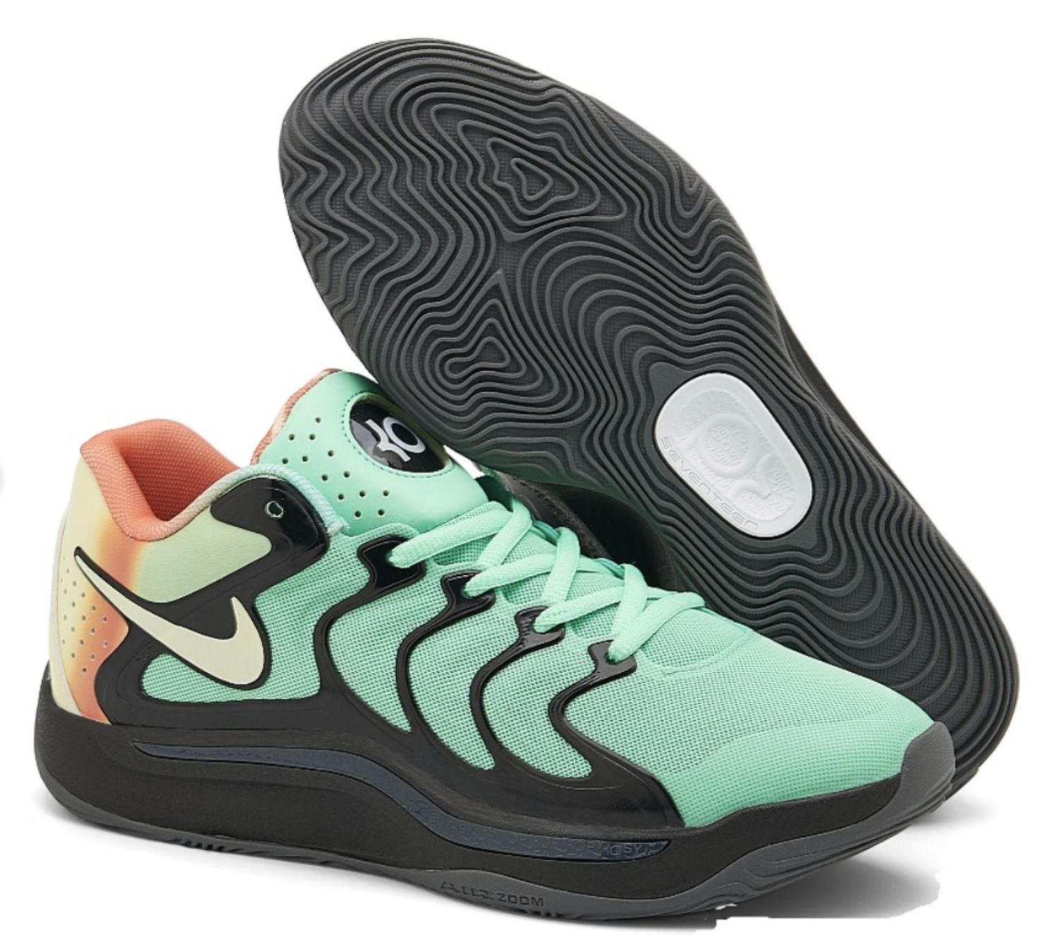 NIKE KD SUNRISE. GREEN/ORANGE/YELLOW/BLK.