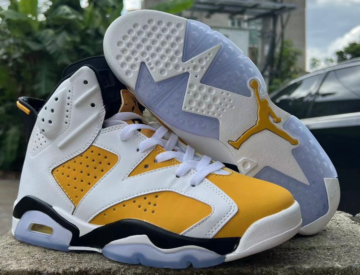 AIR JORDAN 6 RETRO. YELLOW OCHRE/WHT/BLK.