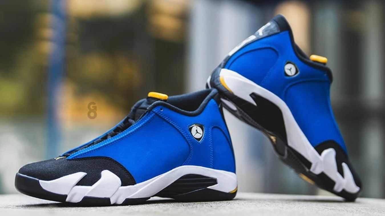 AIR JORDAN 14 RETRO ‘LANEY VARSITY’ BLK/ROYAL/WHT/YELLOW.