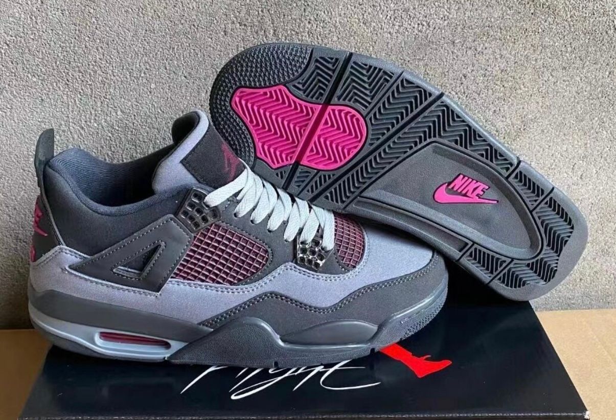 AIR JORDAN 4 LT GREY, PURPLE.