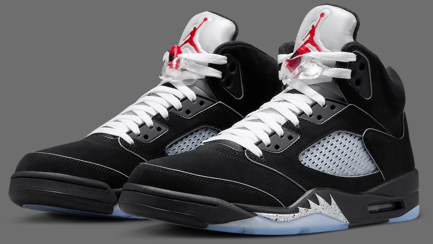 AIR JORDAN 5 RETRO. “METALLIC REIMAGINED”  BLACK / SILVER.