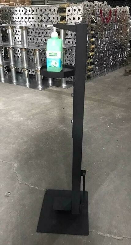 Sani Step Black Hands Free Painted Steel Sanitizer Dispenser