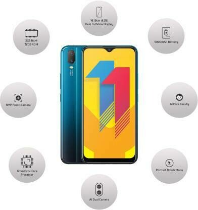 Vivo Y11 (Mineral Blue, 32 GB)  (3 GB RAM)