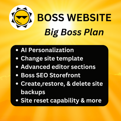 Big Boss Website Editor Plan