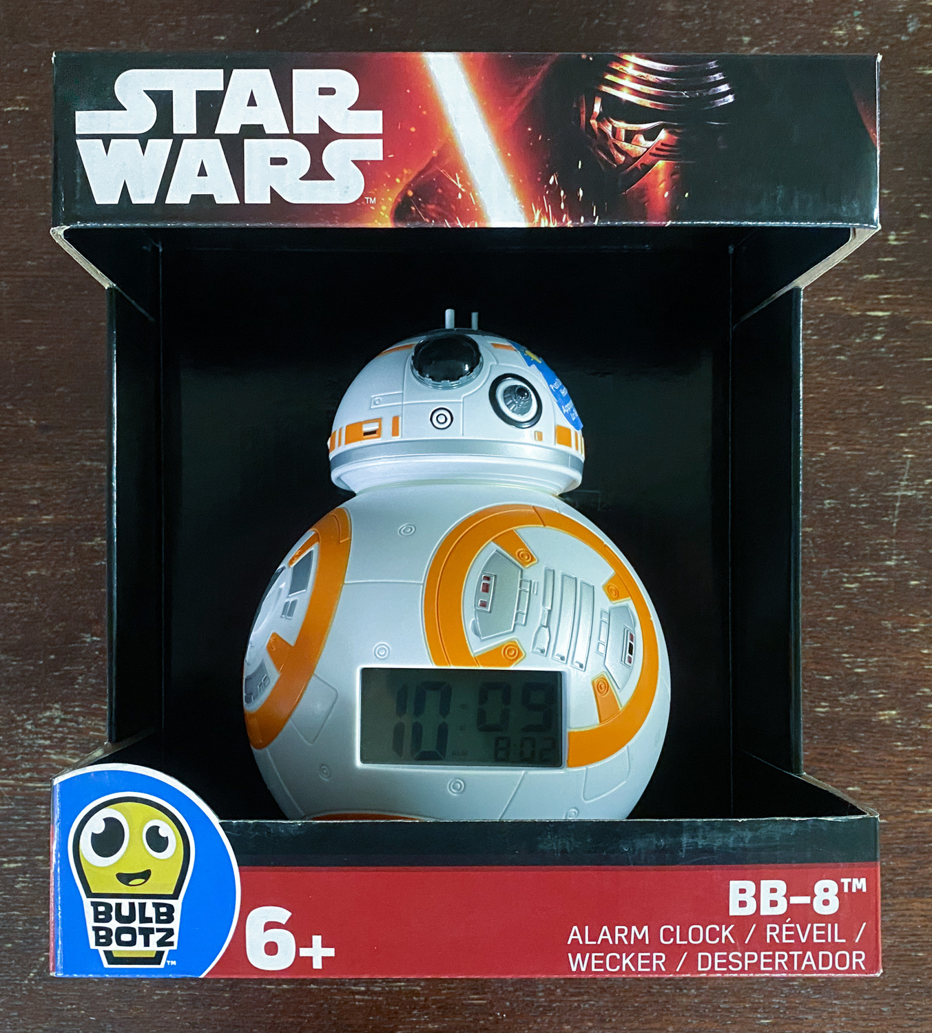 black/grey BulbBotz Star Wars 2021388 The Last Jedi Kylo Ren Kids Night Light Alarm Clock with Characterised Sound 5.5 inches tall boy girl official plastic LCD display