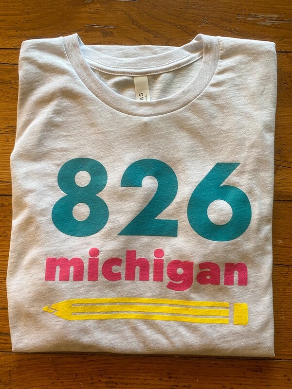 826michigan NEW pencil logo Adult T-shirt