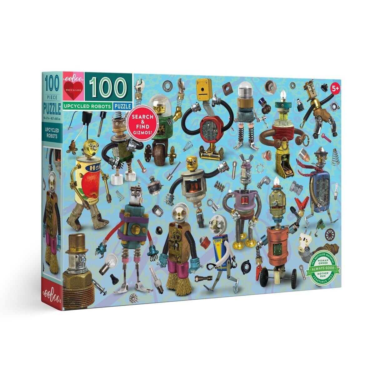 Upcycled Robots 100 pc Puzzle - eeBoo