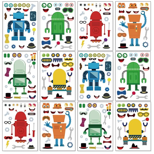 Create Your Own Robot Sticker Kit