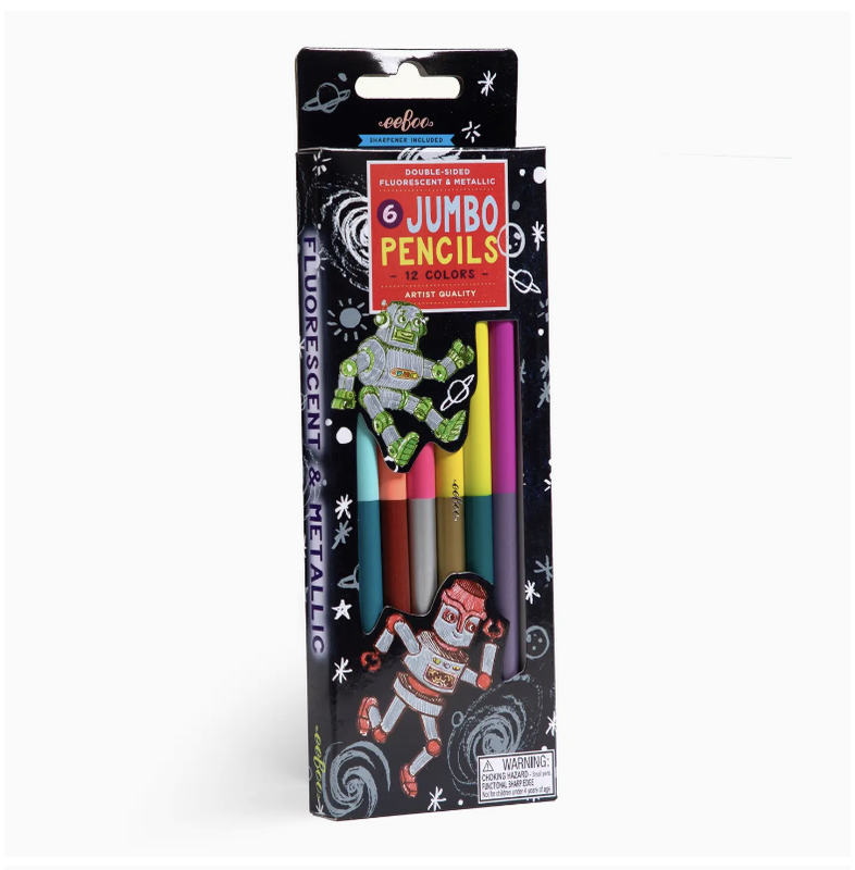 Jumbo Pencils - eboo Silver Robot