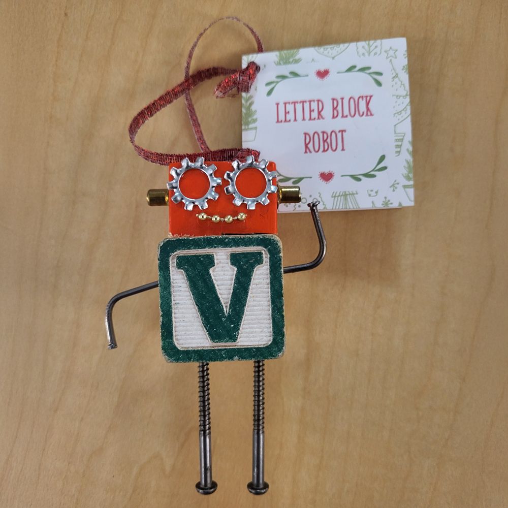 Letter Block Robot Ornament