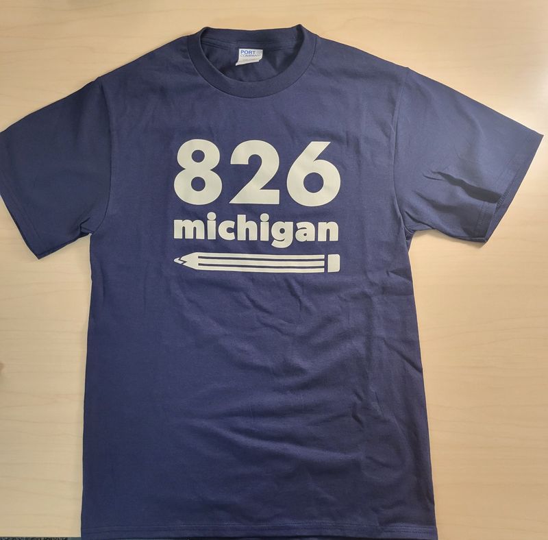 NEW! 826michigan Navy Logo T-shirt