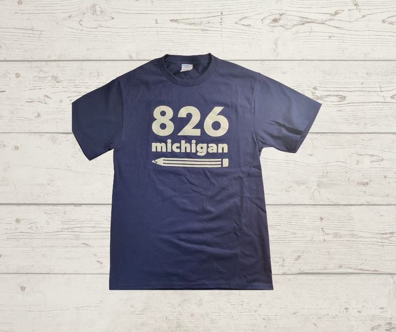 NEW! 826michigan Navy Logo T-shirt NEW! 826michigan Navy Logo T-shirt