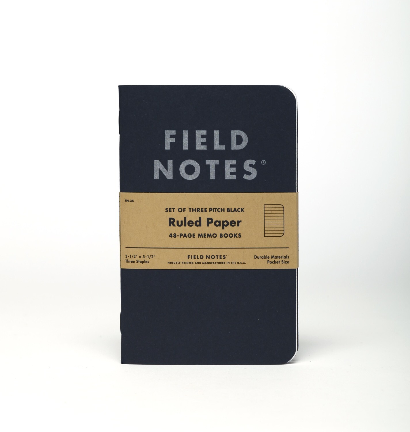 Field Notes Pitch Black Memo Book - 3 Pack