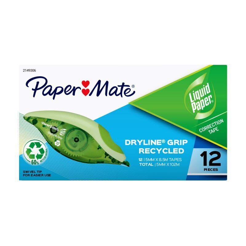 Paper Mate Liquid Paper Dryline Grip Ctn12