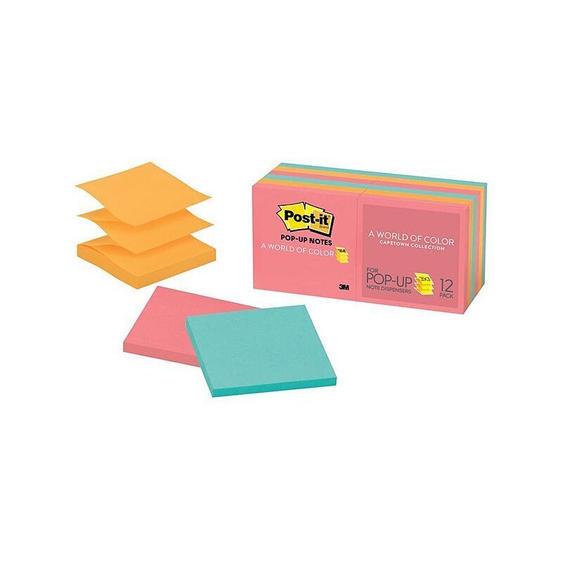 Post-It Note R330-AN Pop Up Asstd Capetown Pk6