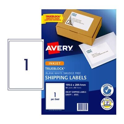 Avery LIP Label J8167 1Up Pk50