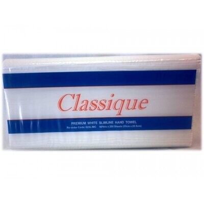 Classique Premium White Slimtowel Ctn: 16 Pkts x 200 Sheet
