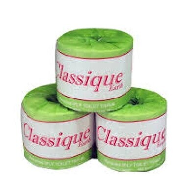 ​Classique Recycled Toilet Tissue Rolls 2 Ply Ctn: 48 Rolls x 400 Sheets