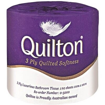 Quilton Premium Toilet Tissue Roll 3 Ply Ctn: 48 Rolls x 190 Sheet