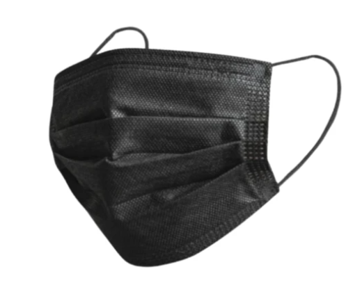 Black General Use Disposable Ear loop Face Mask 50 pack box