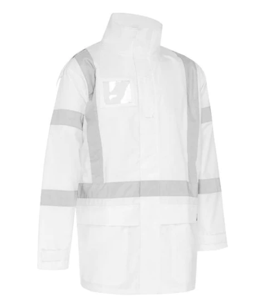 Bisley White X Taped Shell Waterproof Rain Jacket Night Work BJ6968XT