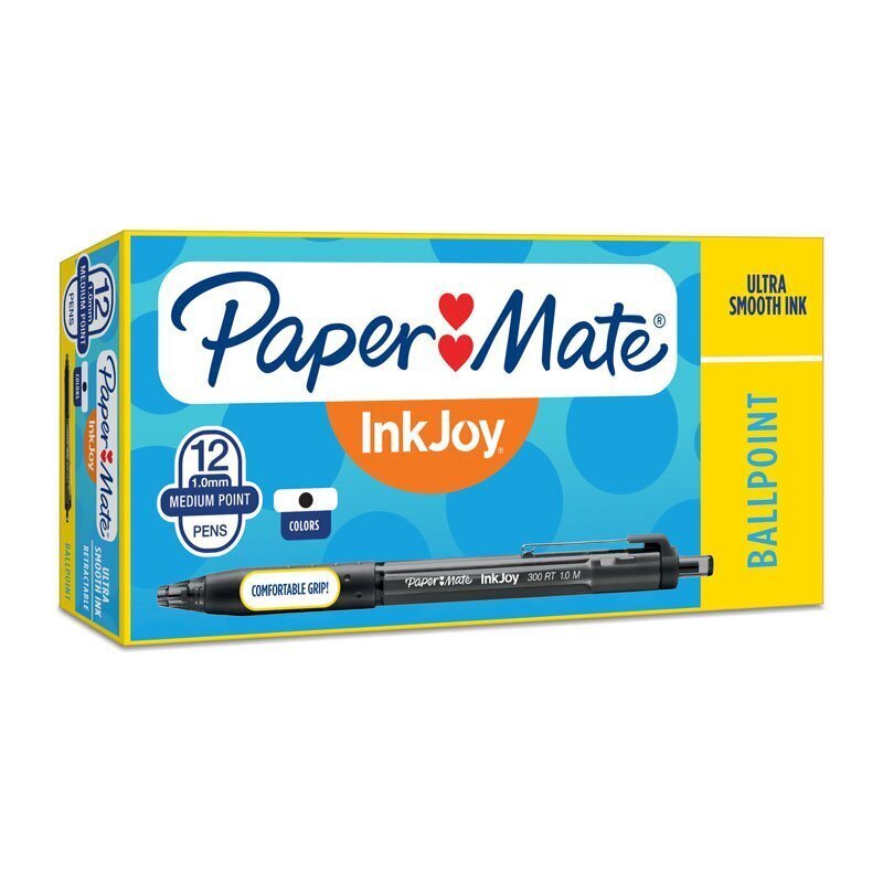 Paper Mate Ink Joy 300RT Retract Ball Pen Black Box x 12