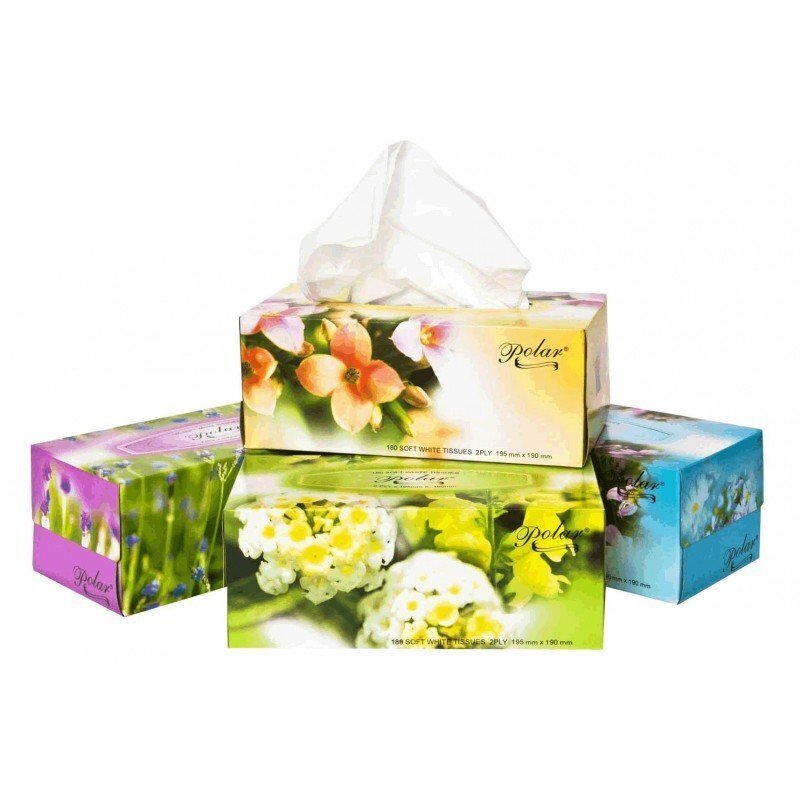​Polar Facial Tissues 2 Ply Ctn: 30 Boxes x 180 Sheet