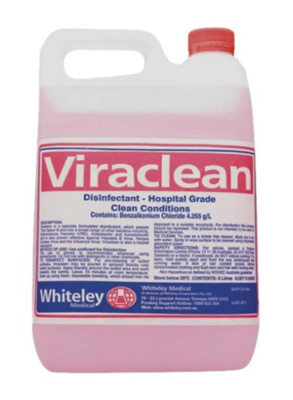 Viraclean Hospital Grade Disinfectant 5L X 2 TWIN PACK BOX