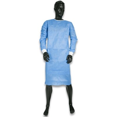 SMS Disposable Clinical Surgical Sterile Gowns Knitted Elastic Cuff Level 3