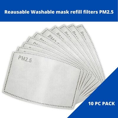 PM 2.5 Face Mask Refill Filters - 10 Pack