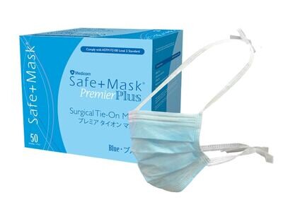 Medicom Safe+Mask Premier Plus Tie-on Level 2 SofSkin Blue Face Mask (Box of 50)