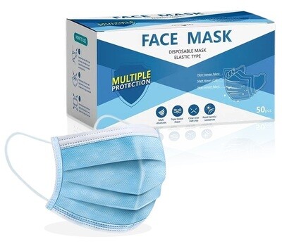 MasterMed Multiple Protection 3PLY Disposable Elastic Type Face Mask (Pack/50)