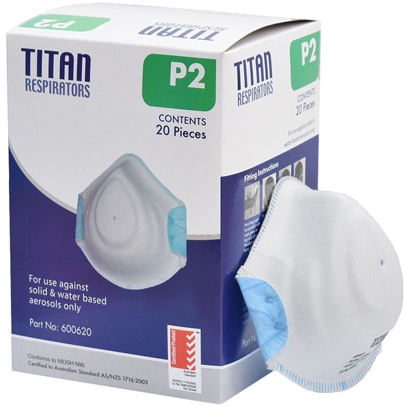 Ultra Health Titan P2 Disposable Respirator N95 NIOSH Certified (Box/20)