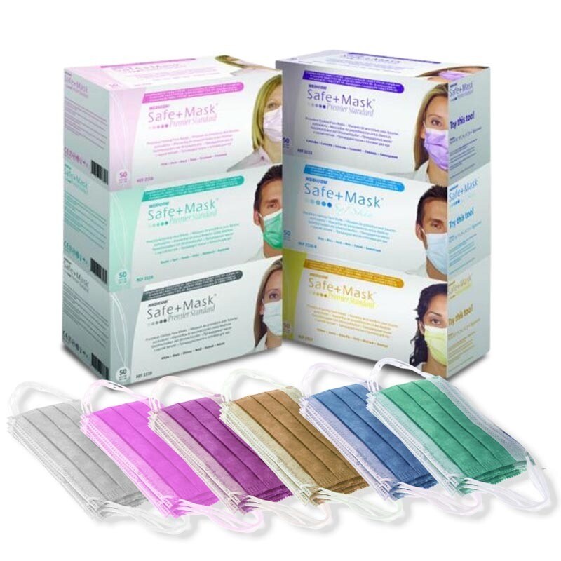 Medicom Safe+Mask Premier Earloop Face Masks (50/Box) - Lavender