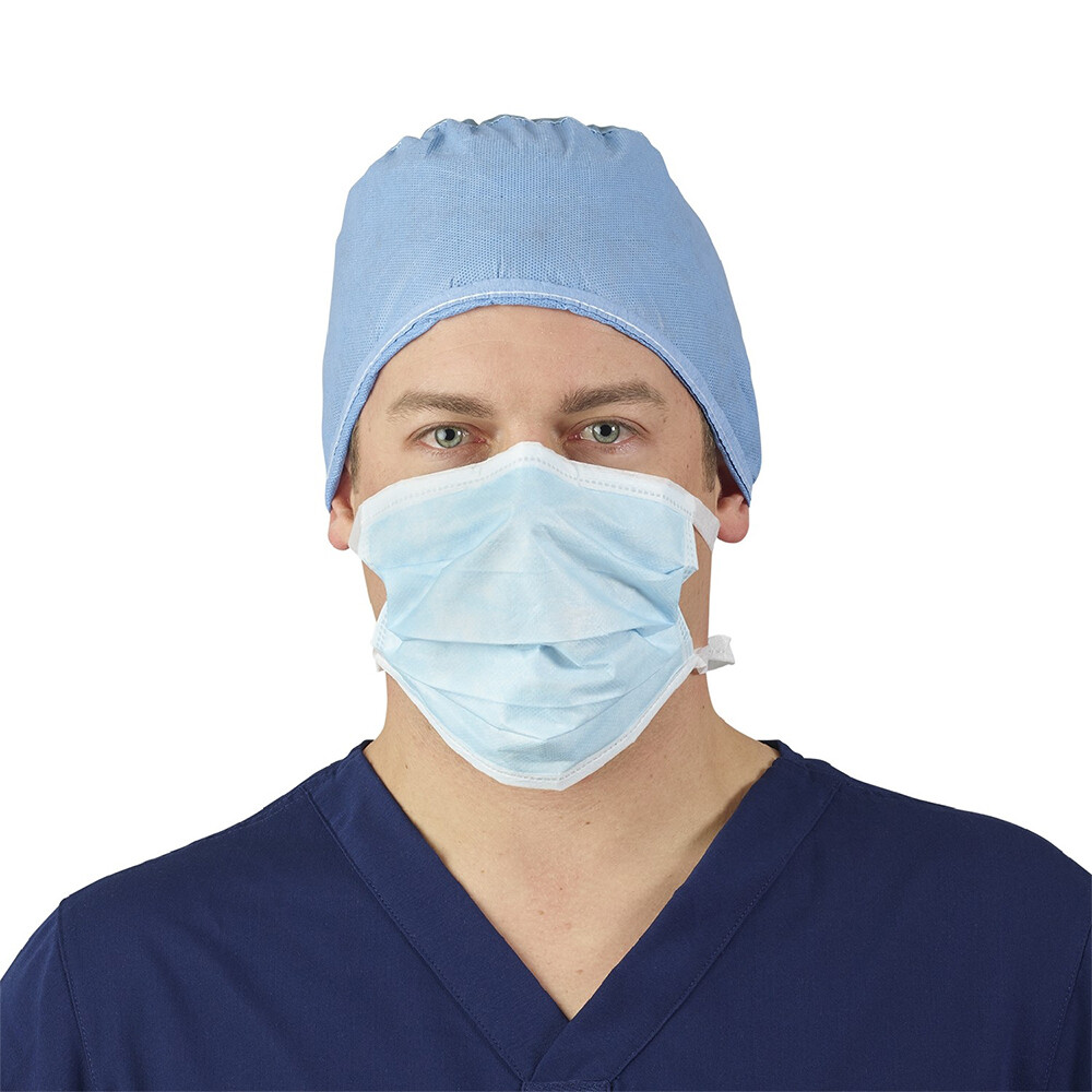 HALYARD Surgical Mask with Ties, Blue (50 Masks/Box)
