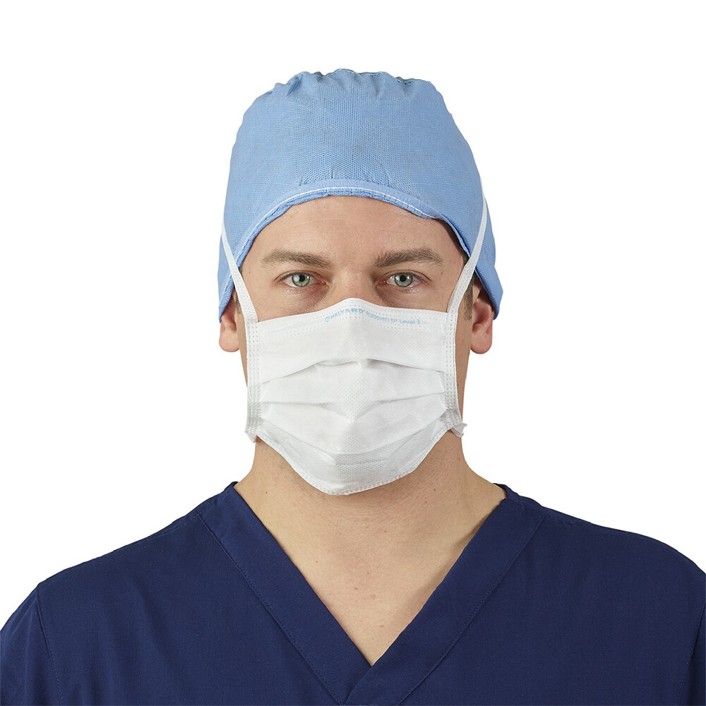 HALYARD FLUIDSHIELD Level 1 Surgical Mask with SO SOFT Lining, Green (50 Masks/Box)