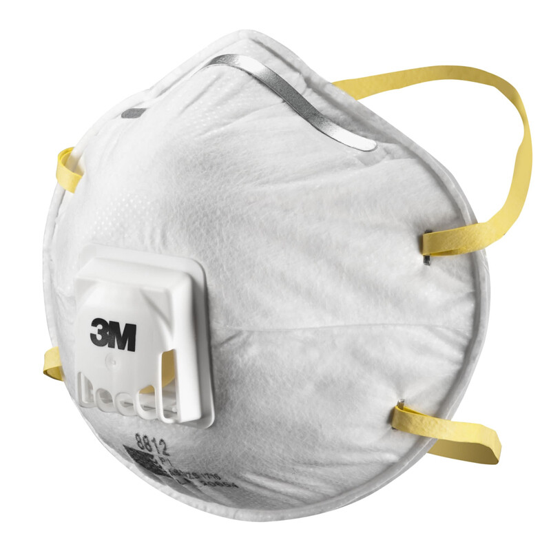 3M Cupped Particulate Respirator 8812, P1, Valved (10 Per Box)