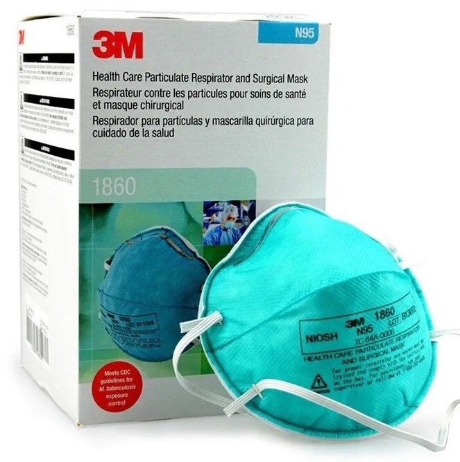 20pk 3M 1860 Cupped Particulate Respirator Surgical Face Mask (Standard Size)