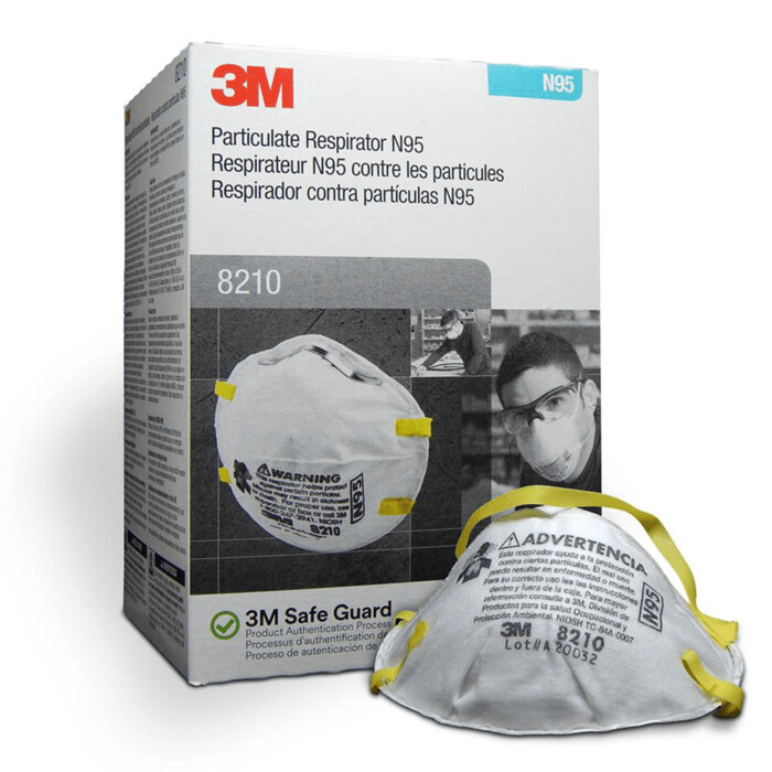 3M Cupped Particulate Respirator 8210 P2 Rating Face Mask (Box/20)