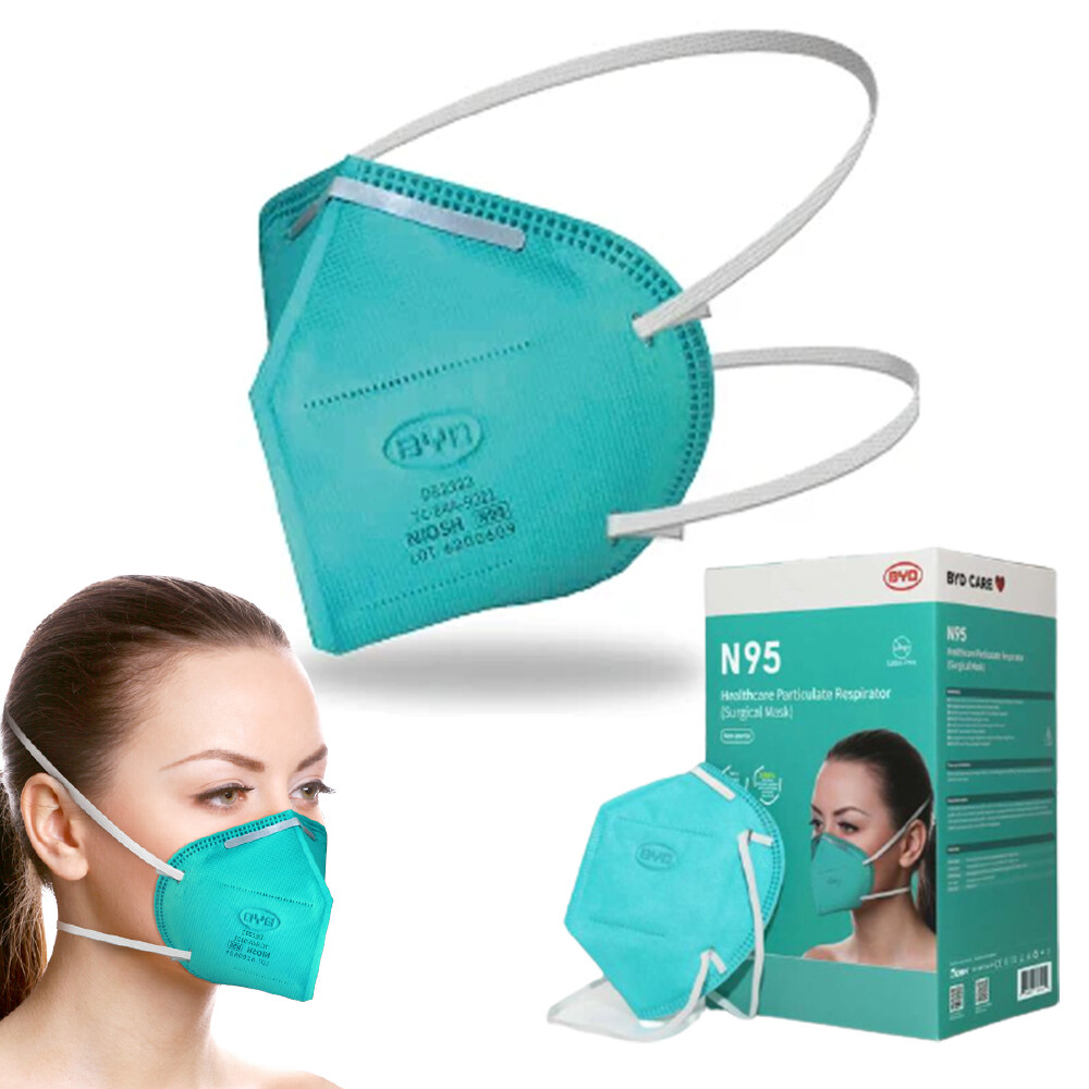 50 X Genuine BYD N95 NIOSH Respirator Face Mask Individually Wrapped Box-of-20