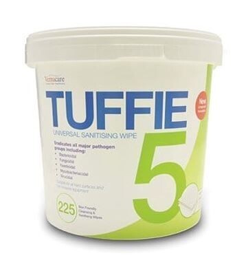 TUFFIES 5 UNIVERSAL WIPES, CANISTER OF 225 X 4 CARTON BOX