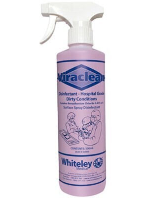 Viraclean® Hospital Grade Disinfectant 500mL Spray Bottle x 12 ctn