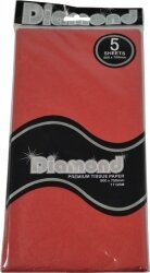 TISSUE PAPER DIAMOND 500X750MM 17GSM RED 5 SHTS