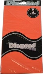 TISSUE PAPER DIAMOND 500X750MM 17GSM ORANGE 5 SHTS