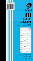CASH REC BOOK OLYMPIC 616 DUP 4TV 254X136