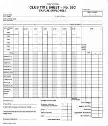 SP- TIME SHEET CLUB ZIONS #68C CASUAL