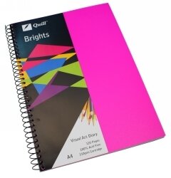 VISUAL ART DIARY QUILL A4 BRIGHTS CERISE PINK 60LF