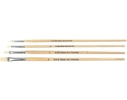 PAINT BRUSH EC FLAT SERIES 579 #2 HOG HAIR WITH LONG NATURAL HANDLE